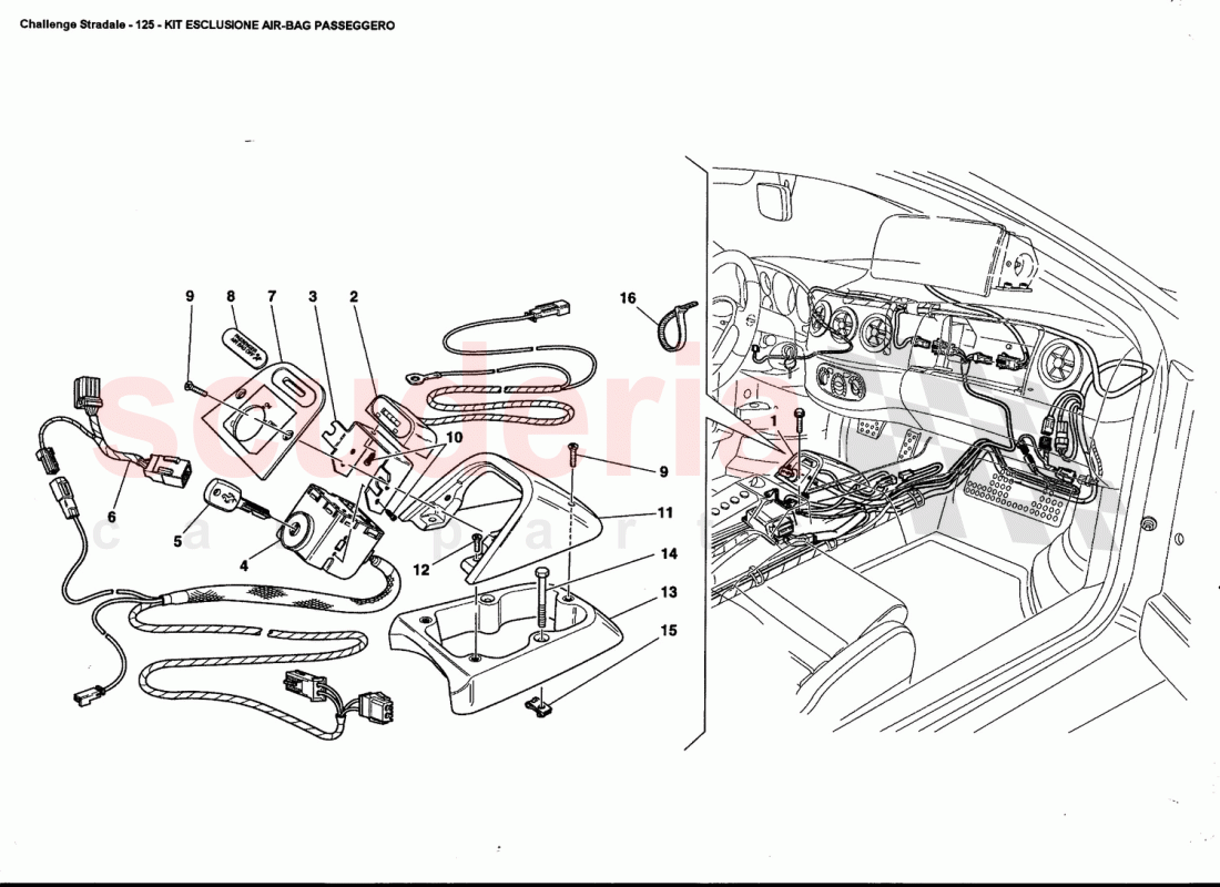 PASSENGER AIR-BAG EXCLUSION KIT of Ferrari Ferrari 360 Challenge Stradale