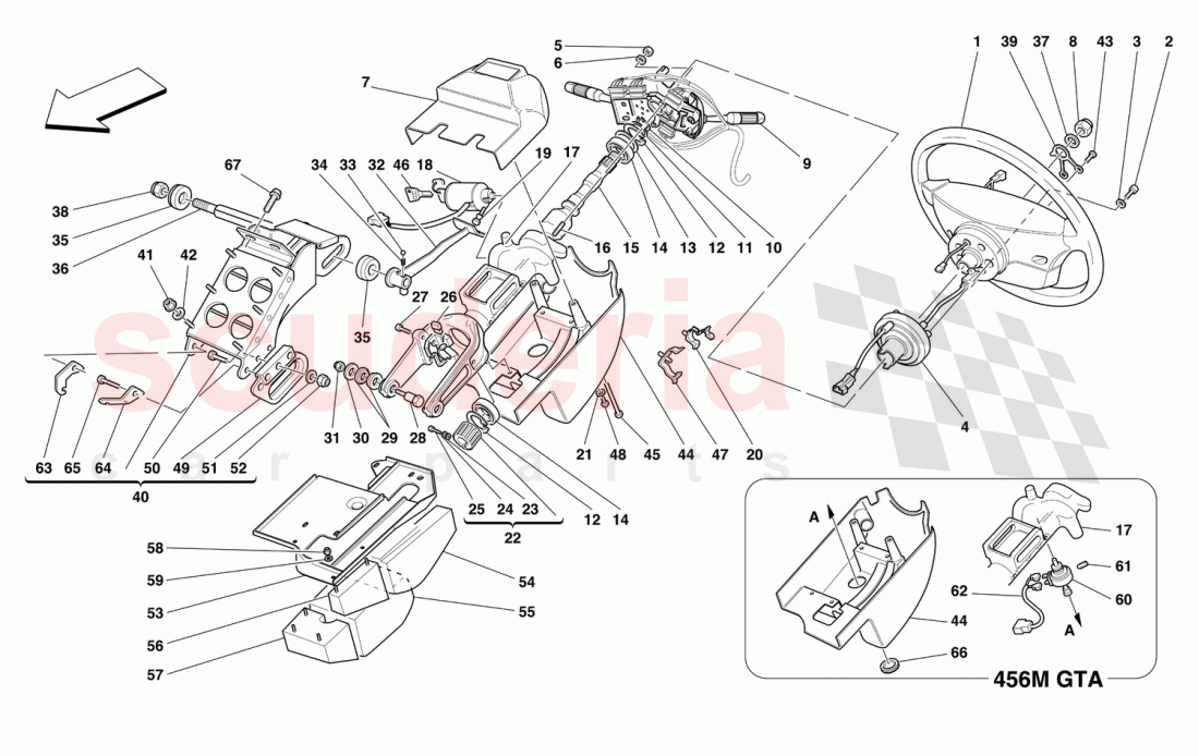 STEERING COLUMN of Ferrari Ferrari 456 M GT/GTA