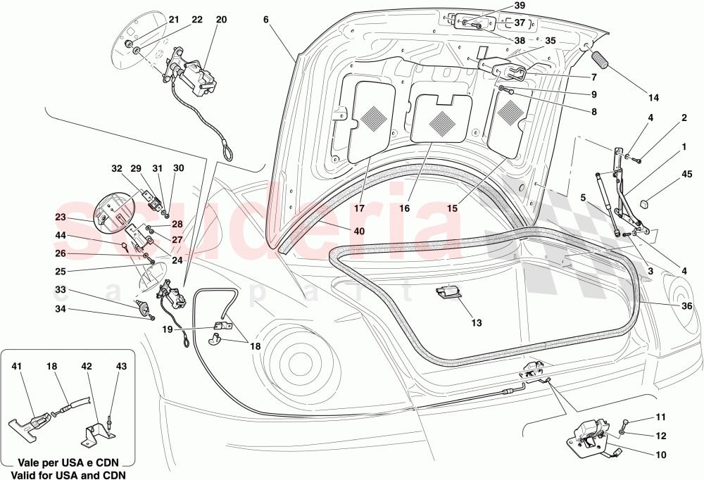 LUGGAGE COMPARTMENT LID AND FUEL FILLER FLAP of Ferrari Ferrari 599 GTO