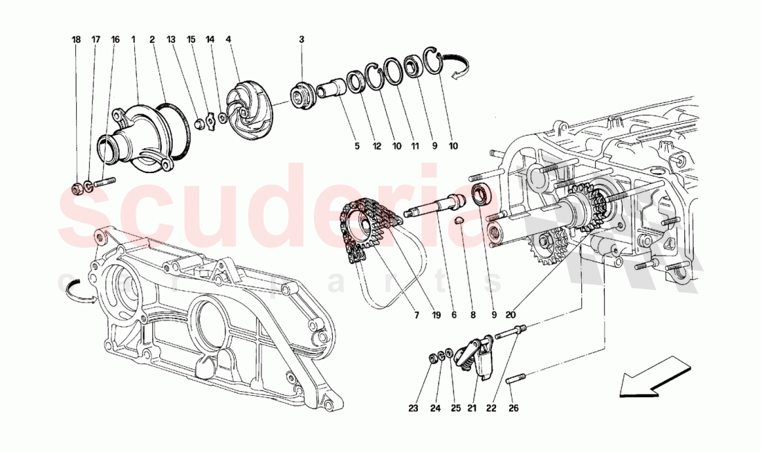 Water pump of Ferrari Ferrari 512 TR