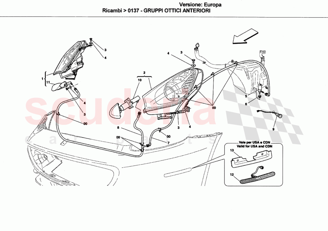 HEADLIGHT CLUSTERS of Ferrari Ferrari California (2008-2011)