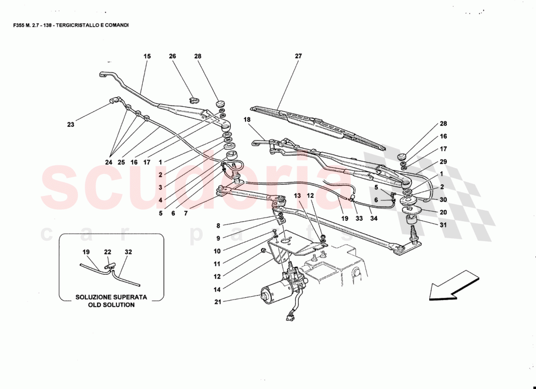 WINDSHIELD WIPER AND CONTROLS of Ferrari Ferrari 355 (2.7 Motronic)