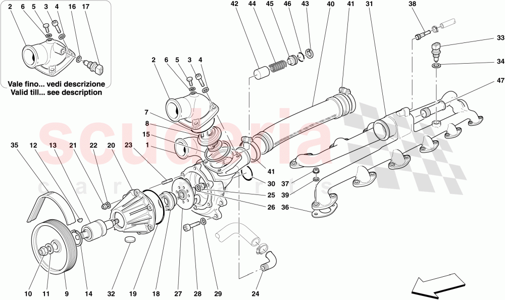 WATER PUMP of Ferrari Ferrari 612 Scaglietti