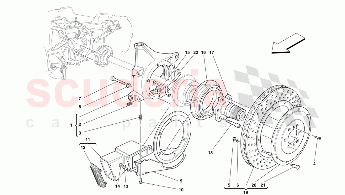 REAR BRAKE DISC AND HUB HOLDER of Ferrari Ferrari F50