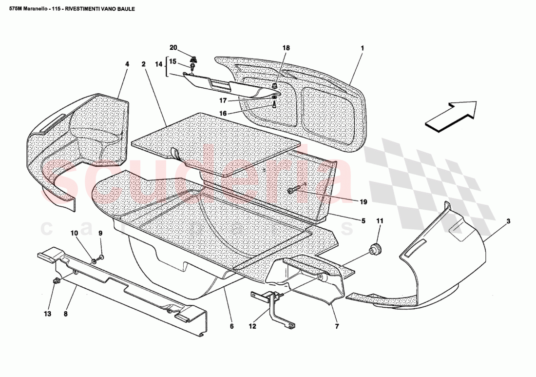 BOOT UPHOLSTERY of Ferrari Ferrari 575M Maranello