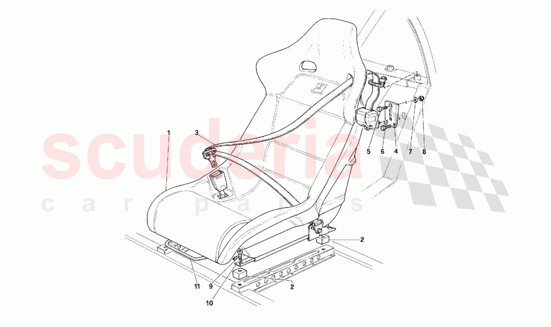 Seats - Safety belts -Not for USA- of Ferrari Ferrari F40