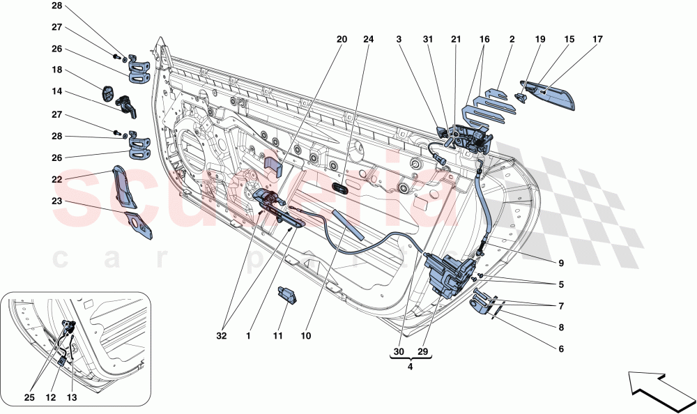 DOORS - OPENING MECHANISMS AND HINGES of Ferrari Ferrari GTC4Lusso