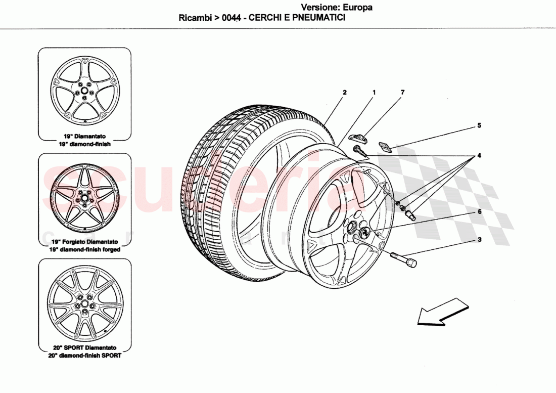 WHEELS AND TYRES of Ferrari Ferrari California (2008-2011)