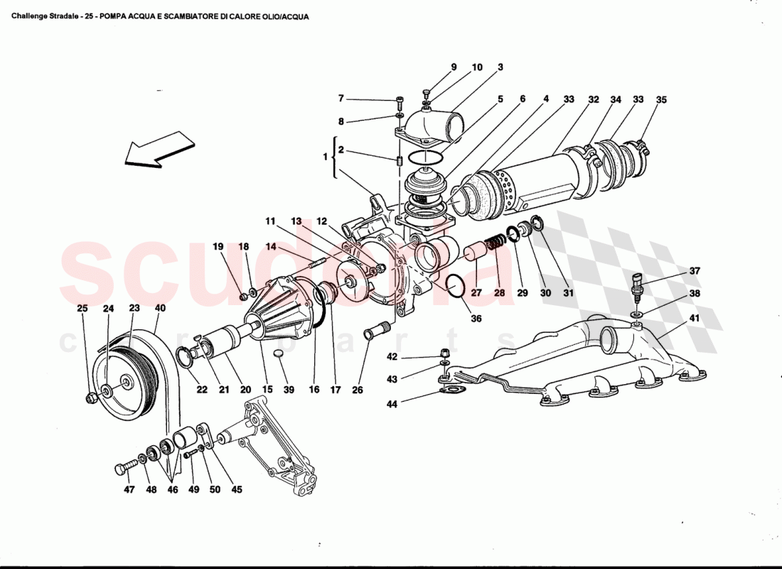 WATER PUMP AND OIL/WATER HEAT EXCHANGER of Ferrari Ferrari 360 Challenge Stradale