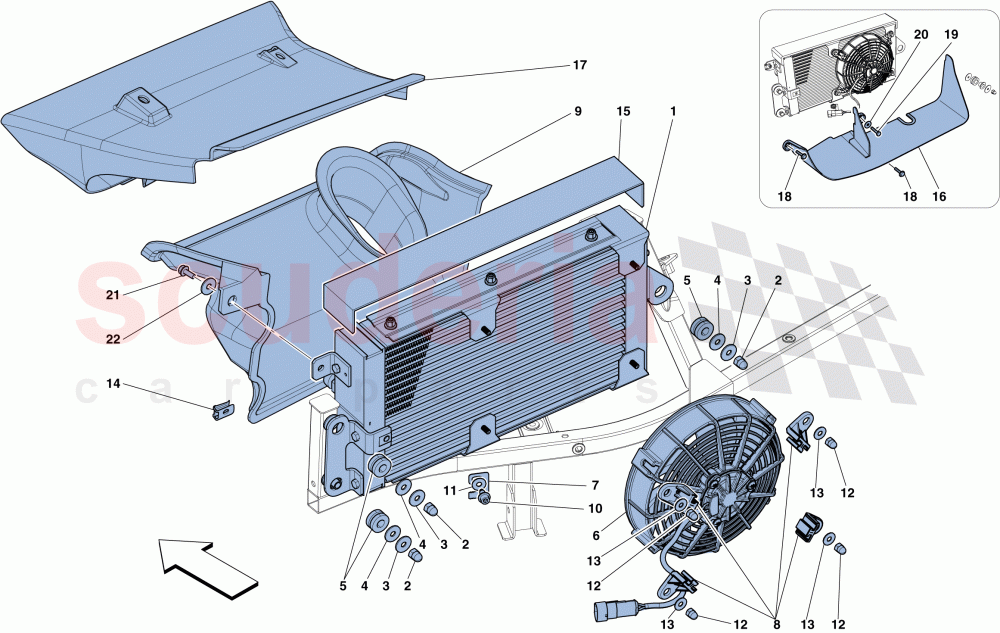 GEARBOX OIL COOLING RADIATORS of Ferrari Ferrari 458 Spider