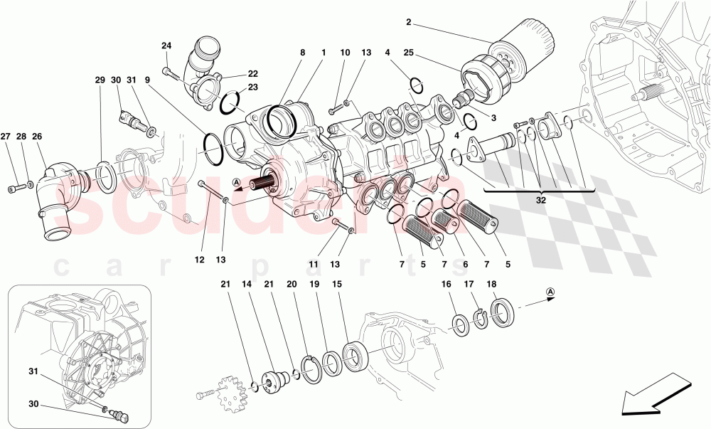 OIL / WATER PUMP of Ferrari Ferrari 430 Scuderia Spider 16M