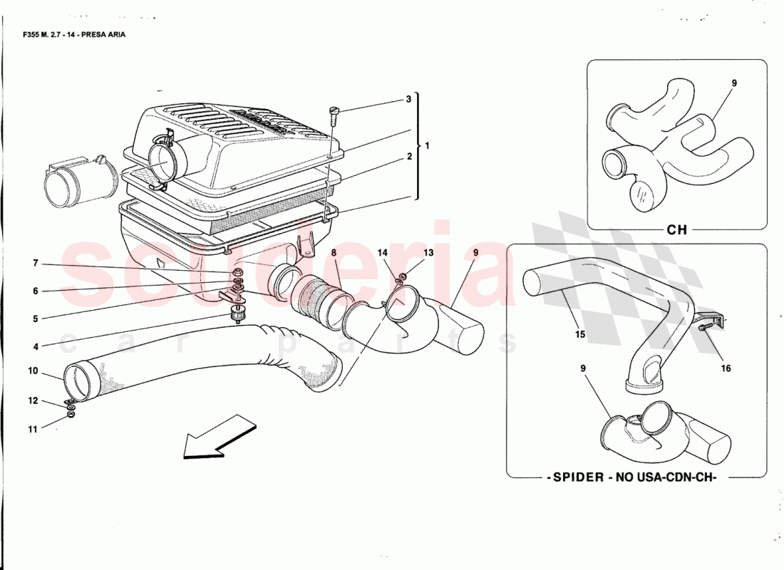 AIRINTAKE of Ferrari Ferrari 355 (2.7 Motronic)