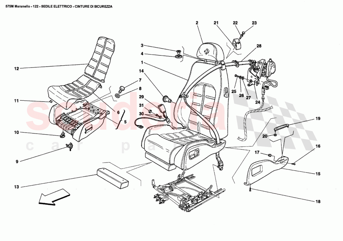 ELECTRICAL SEAT - SAFETY BELTS of Ferrari Ferrari 575M Maranello