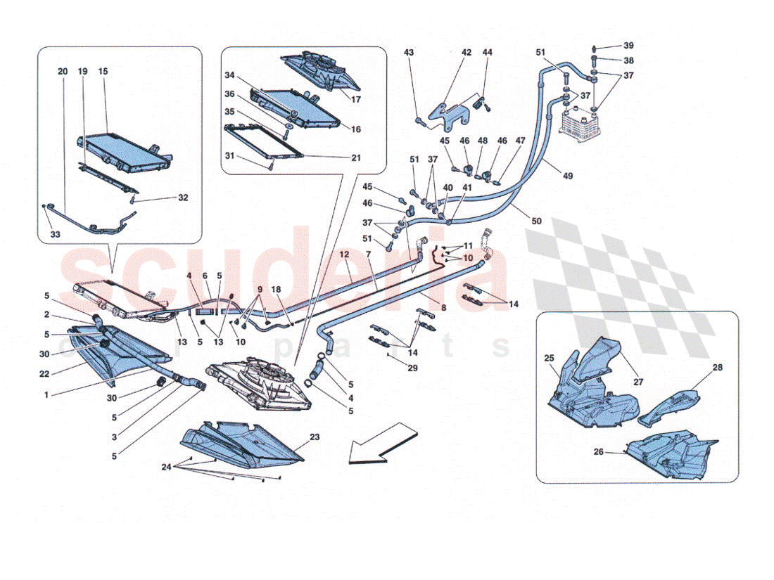 Cooling - Radiators And Air Conveyors of Ferrari Ferrari 458 Challenge