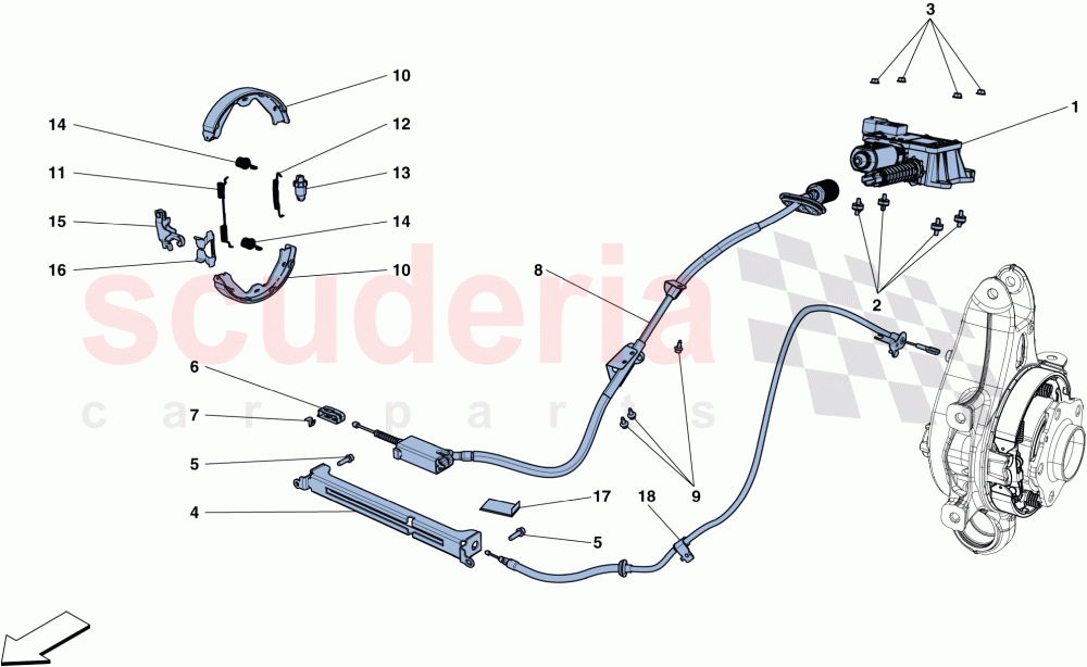 PARKING BRAKE of Ferrari Ferrari California T