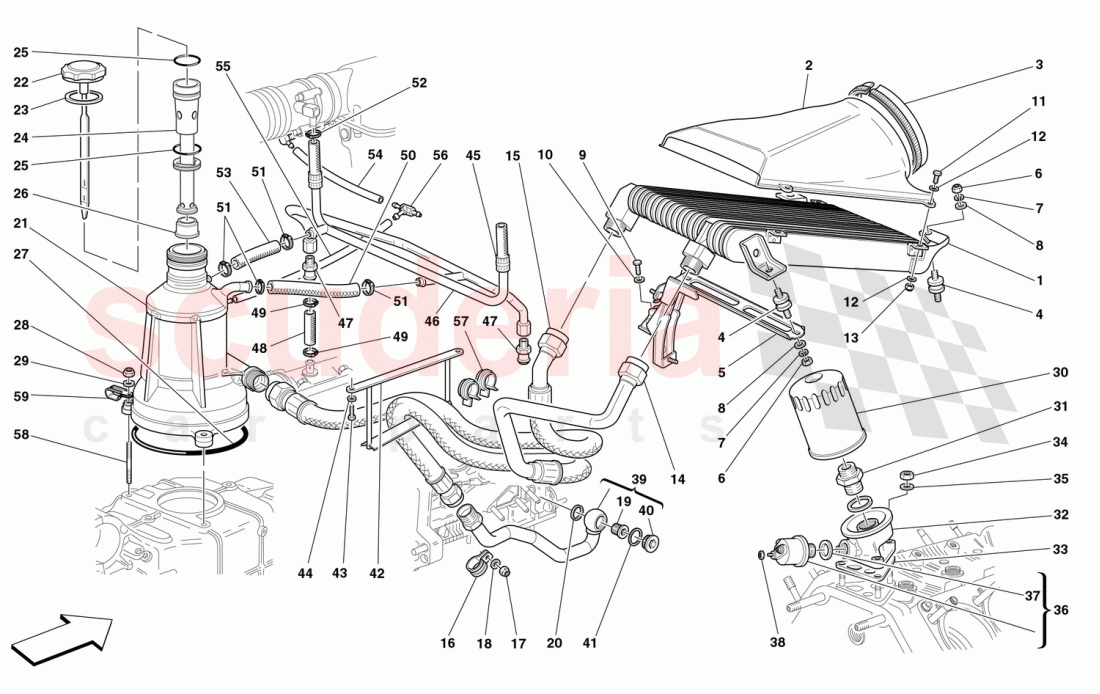 LUBRICATION SYSTEM AND BLOW-BY SYSTEM of Ferrari Ferrari 360 Spider