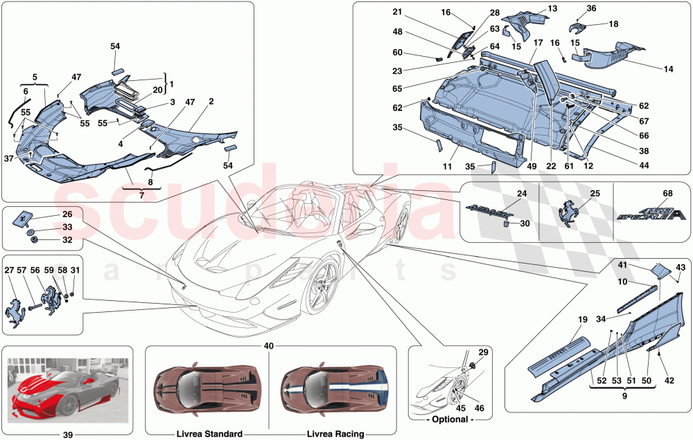 SHIELDS - EXTERNAL TRIM of Ferrari Ferrari 458 Speciale Aperta