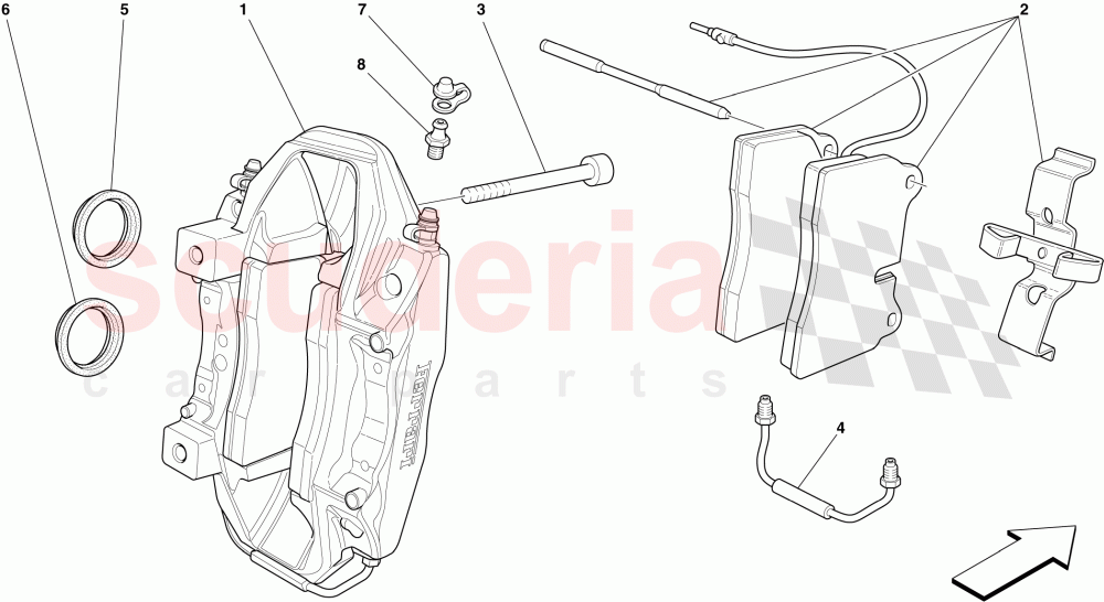 REAR BRAKE CALLIPER of Ferrari Ferrari 599 SA Aperta