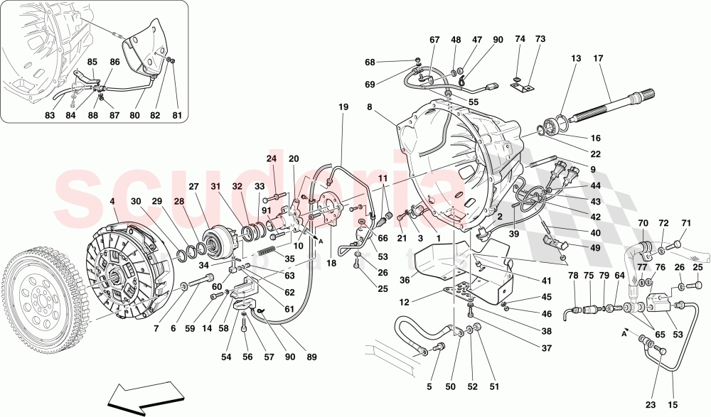 CLUTCH AND CONTROLS -Applicable for "OTO"- of Ferrari Ferrari 612 Sessanta