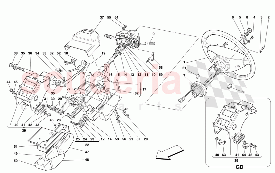 STEERING COLUMN of Ferrari Ferrari 550 Maranello