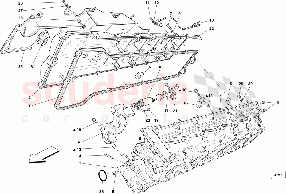 RIGHT HAND CYLINDER HEAD of Ferrari Ferrari 599 SA Aperta