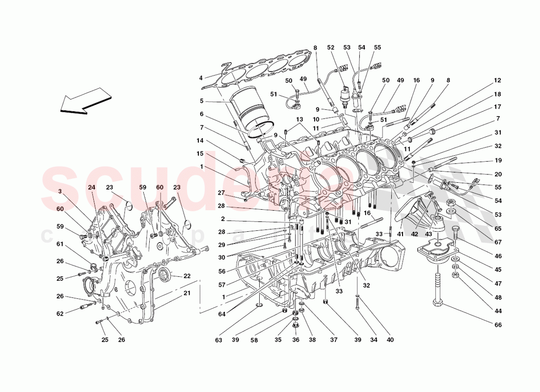 Crankcase of Ferrari Ferrari 430 Challenge (2006)