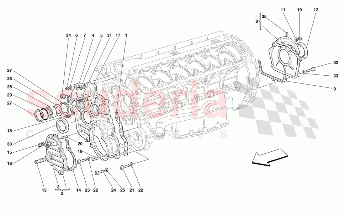 CRANKCASE - COVERS of Ferrari Ferrari 456 M GT/GTA