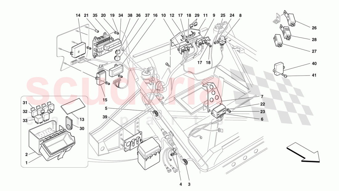 ELECTRICAL DEVICES - FRONT PART/PASSENGERS COMPARTMENT ELECTRICAL BOARDS of Ferrari Ferrari F50