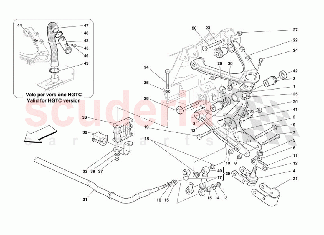 Front Suspension - Wishbones and Stabilizer Bar of Ferrari Ferrari 575 Superamerica