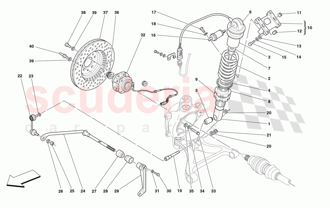 REAR SUSPENSION - SHOCK ABSORBER AND BRAKE DISC of Ferrari Ferrari 360 Spider