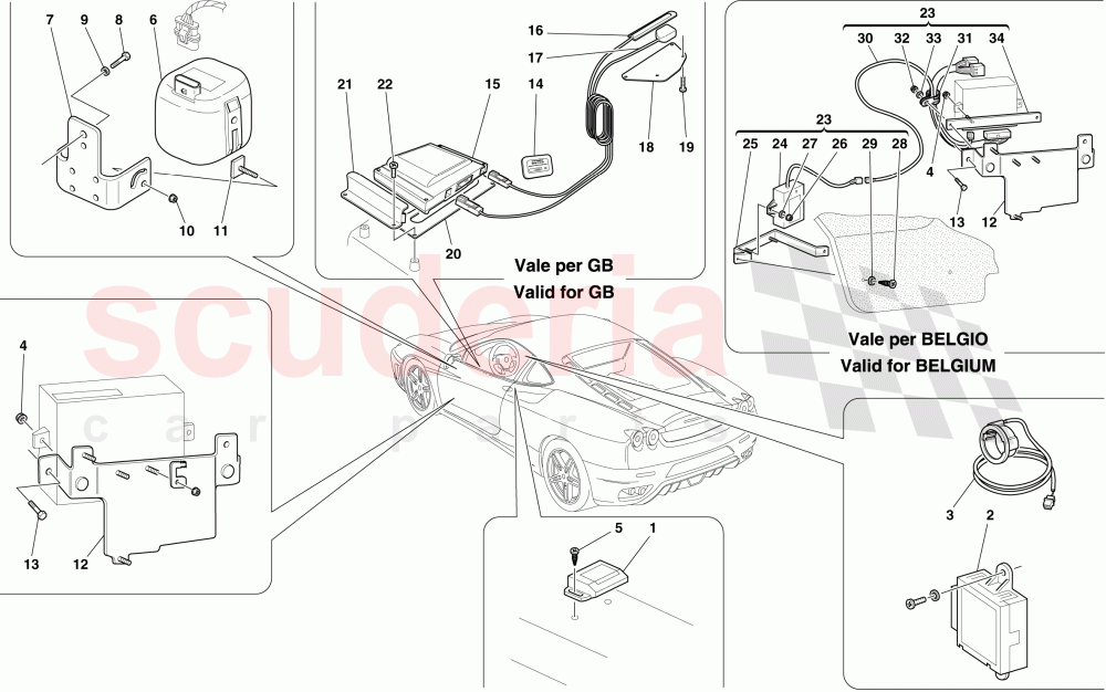 ANTITHEFT SYSTEM ECUs AND DEVICES of Ferrari Ferrari 430 Coupe