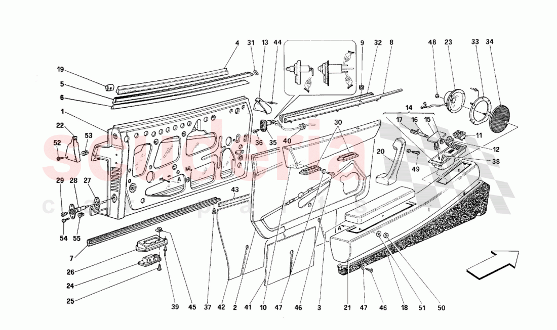 Door - Finishing of Ferrari Ferrari 512 M