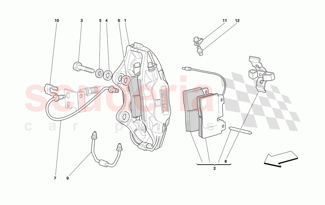 CALIPER FOR FRONT BRAKE of Ferrari Ferrari 550 Maranello