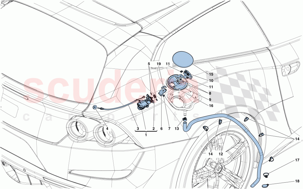 FUEL FILLER FLAP AND CONTROLS of Ferrari Ferrari GTC4Lusso