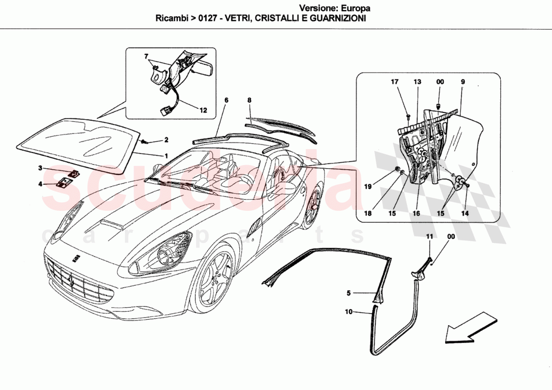 WINDOWS AND WINDOW STRIPS of Ferrari Ferrari California (2008-2011)