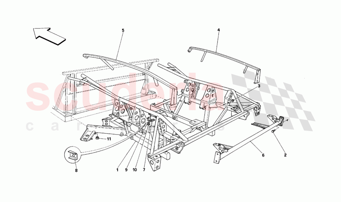 Rear frame of Ferrari Ferrari 512 TR