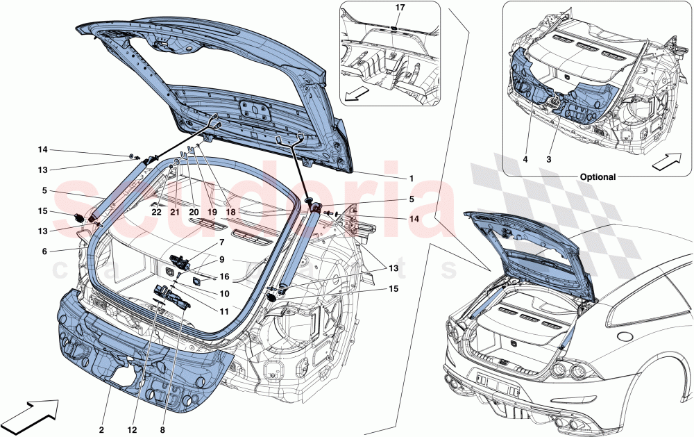 REAR LID AND OPENING MECHANISM of Ferrari Ferrari GTC4Lusso