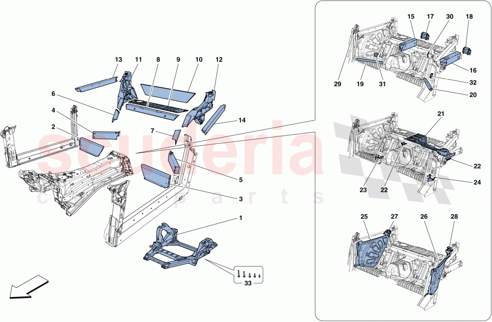 STRUCTURES AND ELEMENTS, REAR OF VEHICLE of Ferrari Ferrari FF