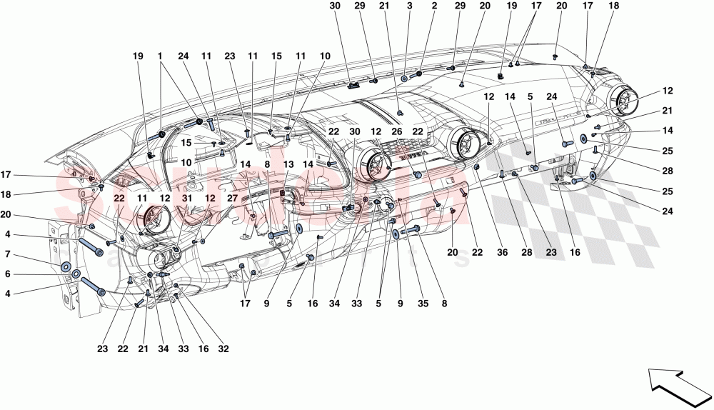 DASHBOARD FASTENINGS of Ferrari Ferrari 812 Superfast/GTS