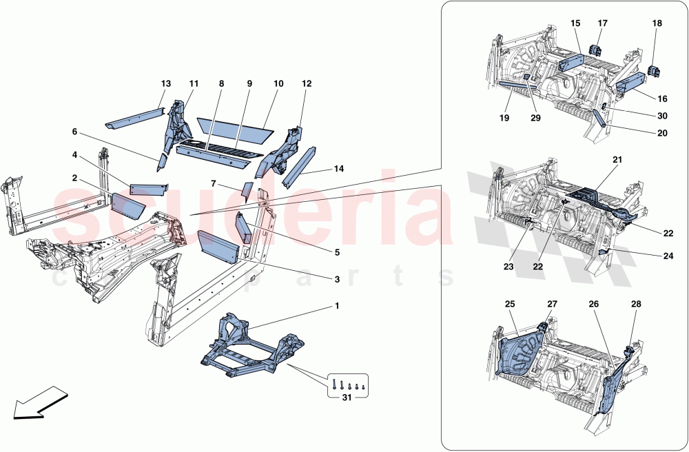 STRUCTURES AND ELEMENTS, REAR OF VEHICLE of Ferrari Ferrari GTC4Lusso T