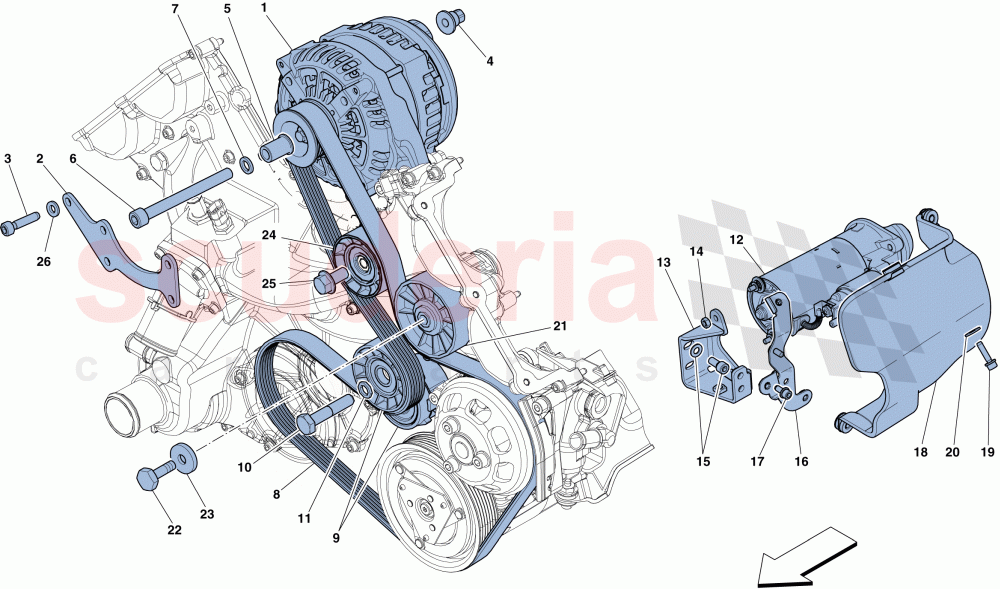 ALTERNATOR - STARTER MOTOR of Ferrari Ferrari 458 Italia