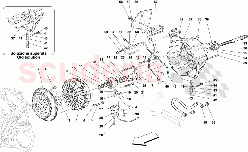 CLUTCH AND CONTROLS -Applicable for F1- of Ferrari Ferrari 599 GTB Fiorano