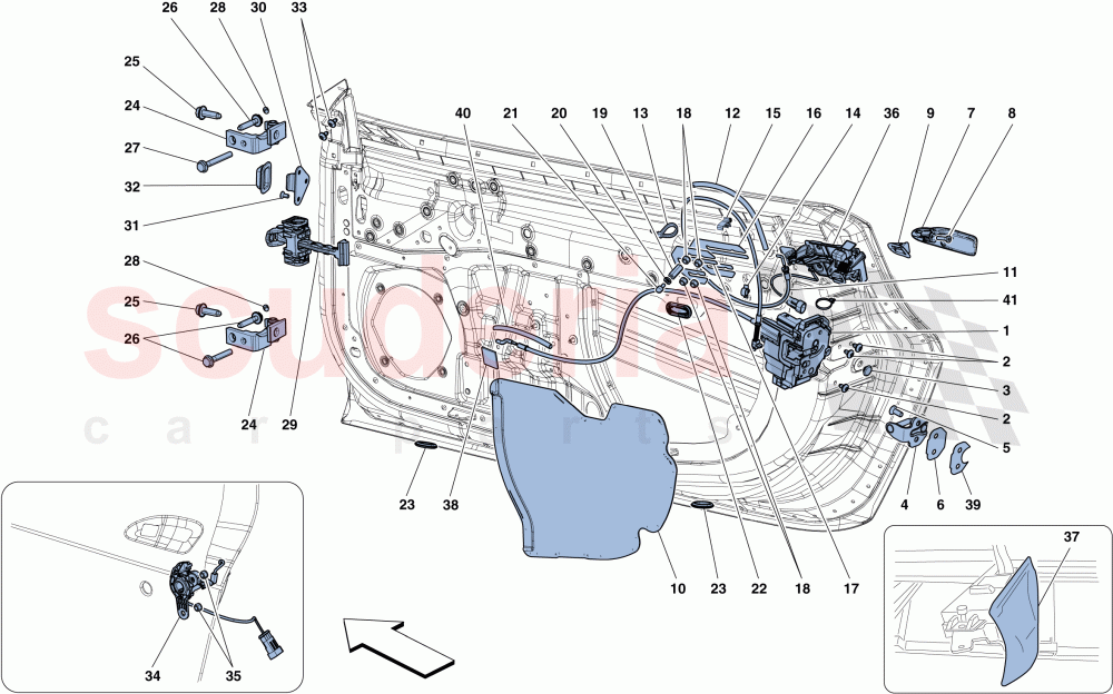 DOORS - OPENING MECHANISMS AND HINGES of Ferrari Ferrari 488 Spider