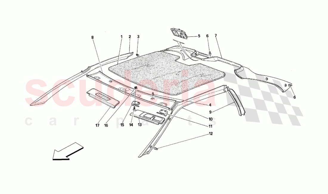 ROOF TRIMS -Valid for GTB- of Ferrari Ferrari 348 (2.7 Motronic)