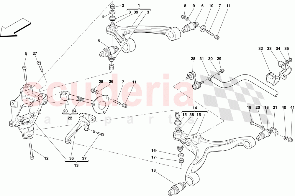 REAR SUSPENSION - ARMS AND STABILISER BAR of Ferrari Ferrari 599 GTB Fiorano