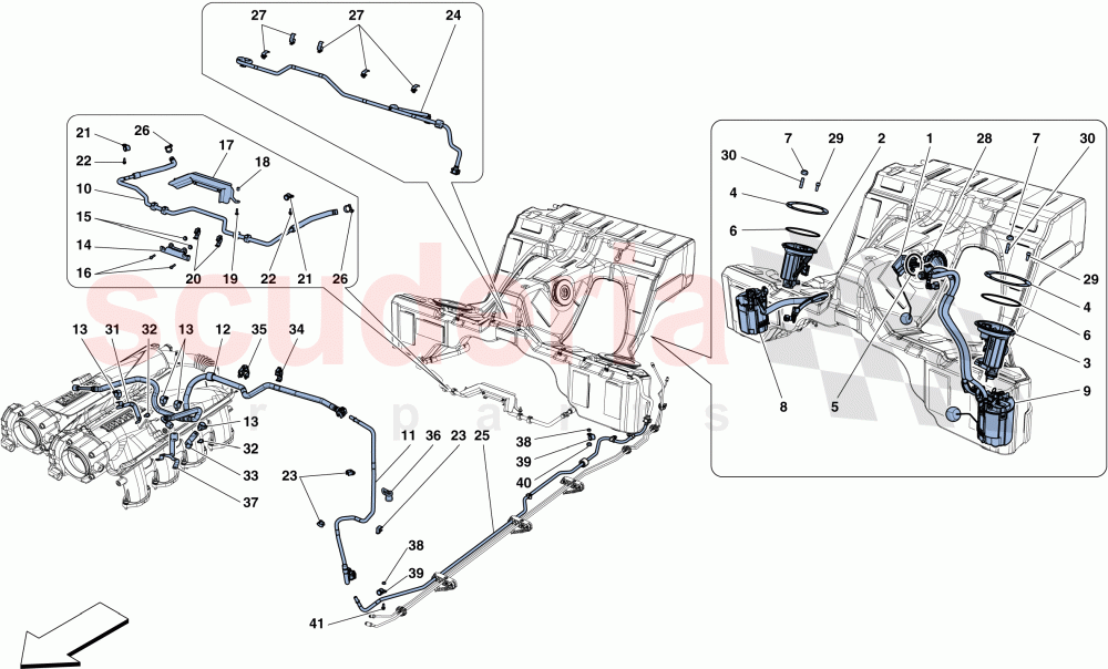 FUEL SYSTEM PUMPS AND PIPES of Ferrari Ferrari GTC4Lusso T