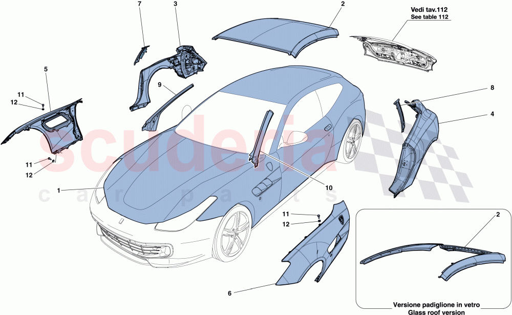 BODYSHELL - EXTERNAL TRIM of Ferrari Ferrari GTC4Lusso T