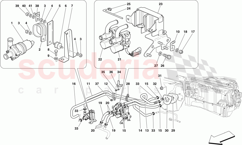 AC SYSTEM - WATER PIPES of Ferrari Ferrari 599 GTB Fiorano