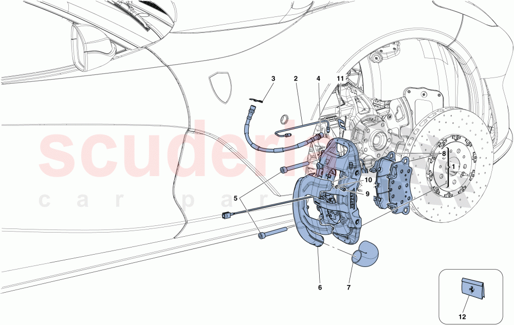 FRONT BRAKE CALLIPERS of Ferrari Ferrari 812 Superfast/GTS