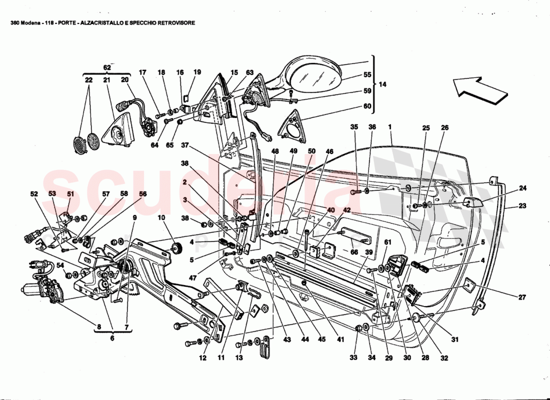 DOORS - POWER WINDOW AND REARVIEW MIRROR of Ferrari Ferrari 360 Modena